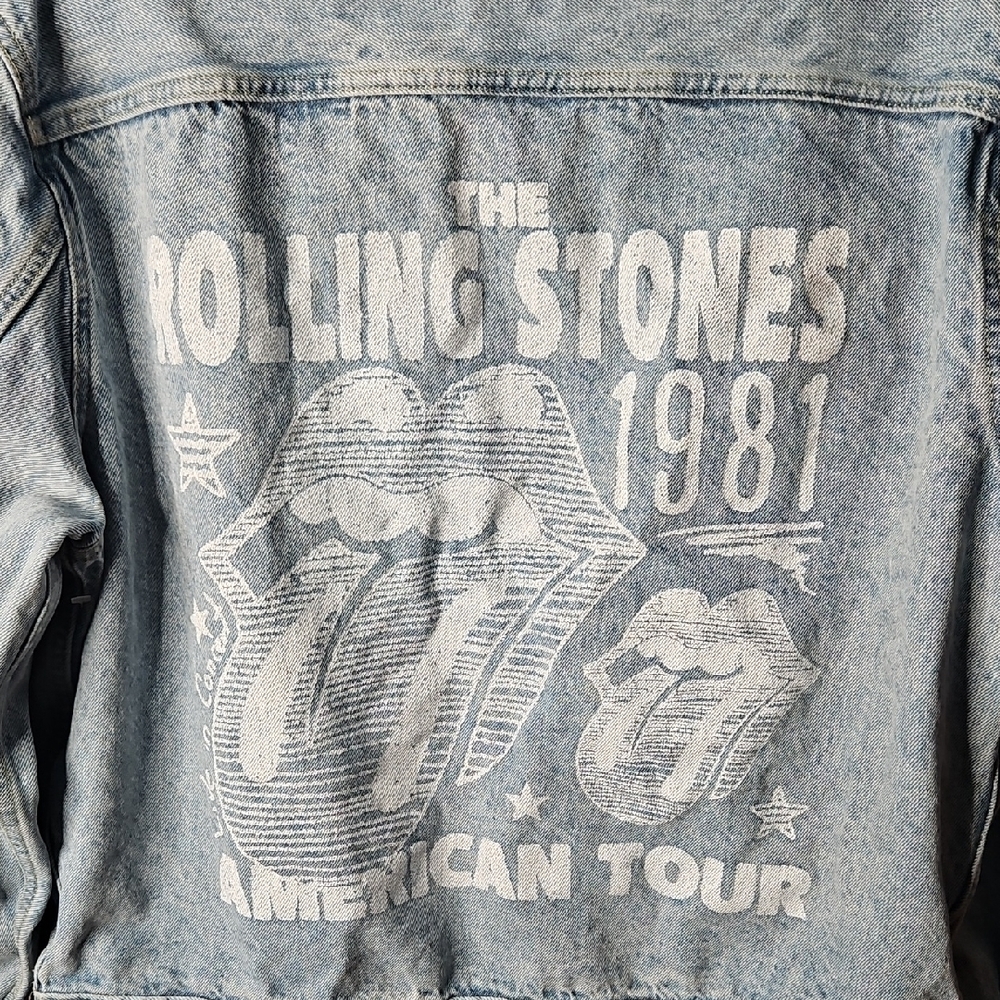 Rolling Stones Unisexual Blue Denim Jacket By Bravado Medium - Picture 3 of 9